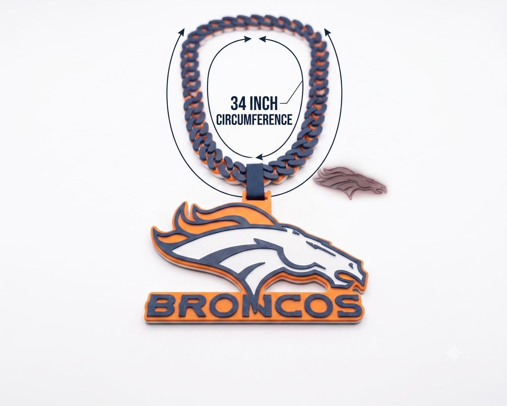 Denver Broncos Necklace | NFL Chunky Chain Game Day Fan Gear