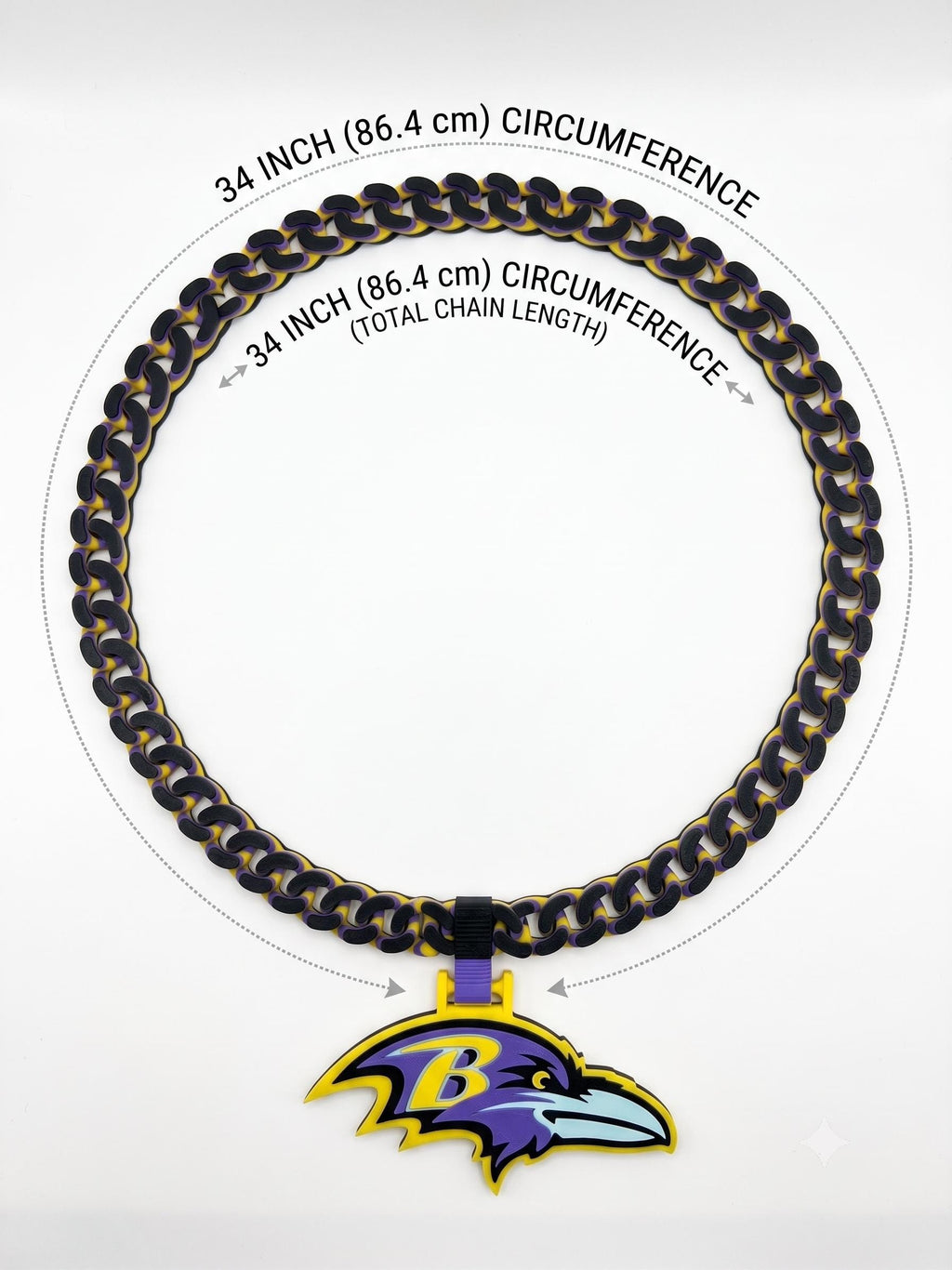 Baltimore Ravens Fan Chain | NFL Football Necklace