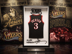 Allen Iverson 3D Printed Jersey Shadow Box | Philadelphia 76ers Decor | NBA Basketball Art | Dorm Room Decor & Back to School Desk Display