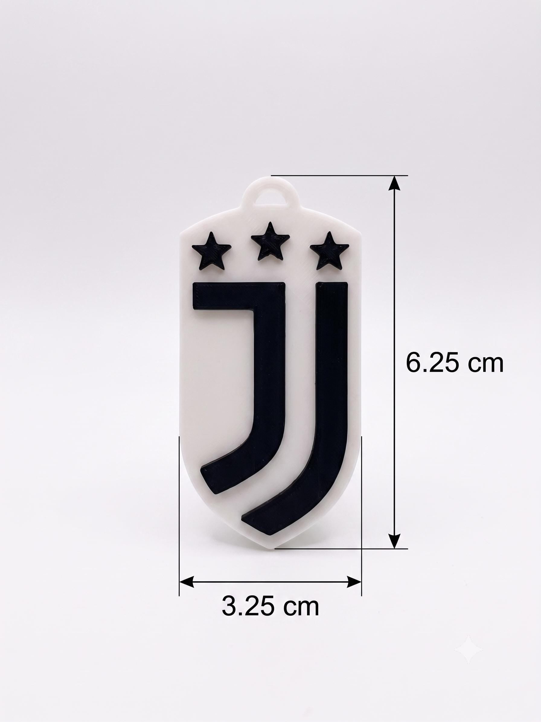 Juventus Keychain 3D Printed | Italian Football Club Keyring | Soccer Fan Gift for Him | Forza Juve Logo Bag Tag | Sports Lover Accessory