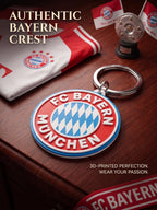 FC Bayern Munich Keychain • 3D Printed German Soccer Keyring • Bundesliga Football Bag Tag • Gift for Sports Fan • Mia San Mia Crest
