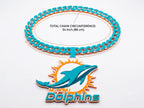 Miami Dolphins Pendant Necklace | 34" Chunky Chain NFL Tailgate