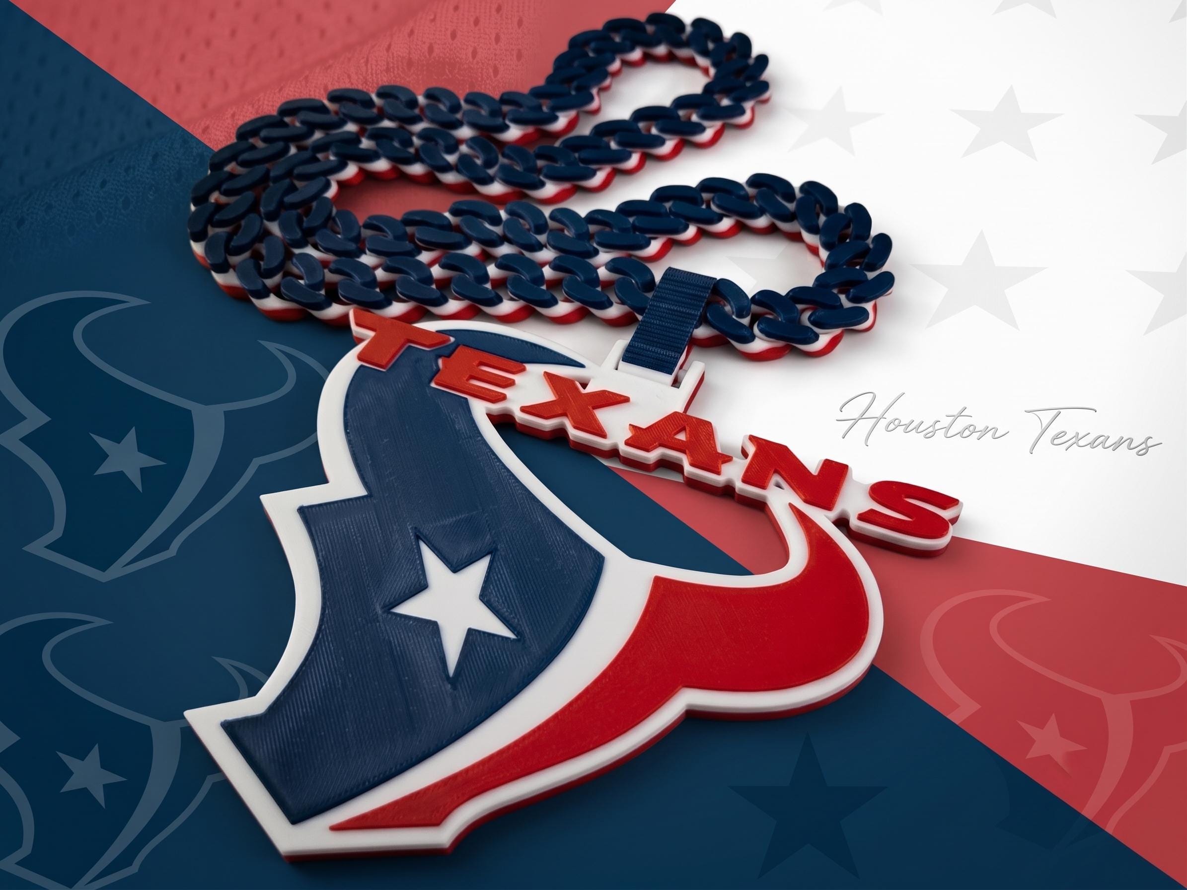 Houston Texans Fan Chain Necklace | 34 Inch NFL Turnover Style Chain