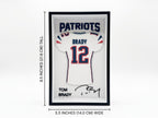 Tom Brady Patriots 3D Printed Jersey Shadow Box | NFL Football Dorm & Desk Decor | Back to School Gift for Fans | Sports Wall Art Shelf Art
