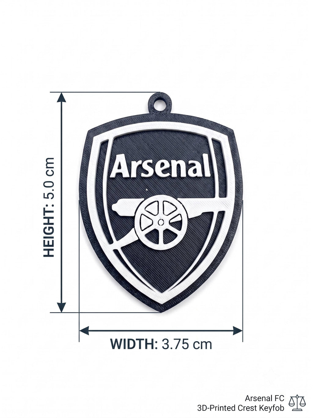 Arsenal FC Keychain | 3D Printed EPL Football Crest Keyring | Gunners Soccer Bag Tag | Premier League Sports Gift for Men & Fans