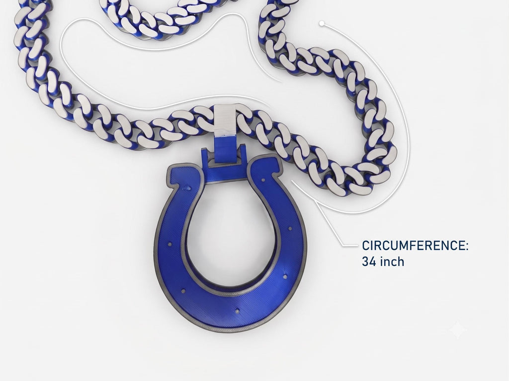 Indianapolis Colts Necklace | NFL 34 Inch Horseshoe Chain