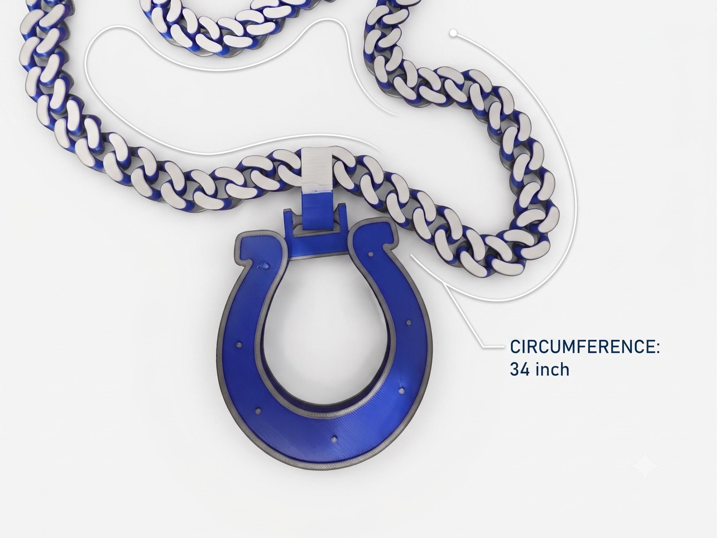 Indianapolis Colts Necklace | NFL 34 Inch Horseshoe Chain