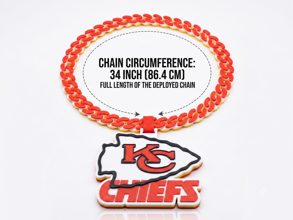 Kansas City Chiefs Fan Chain Necklace |NFL Football Pendant