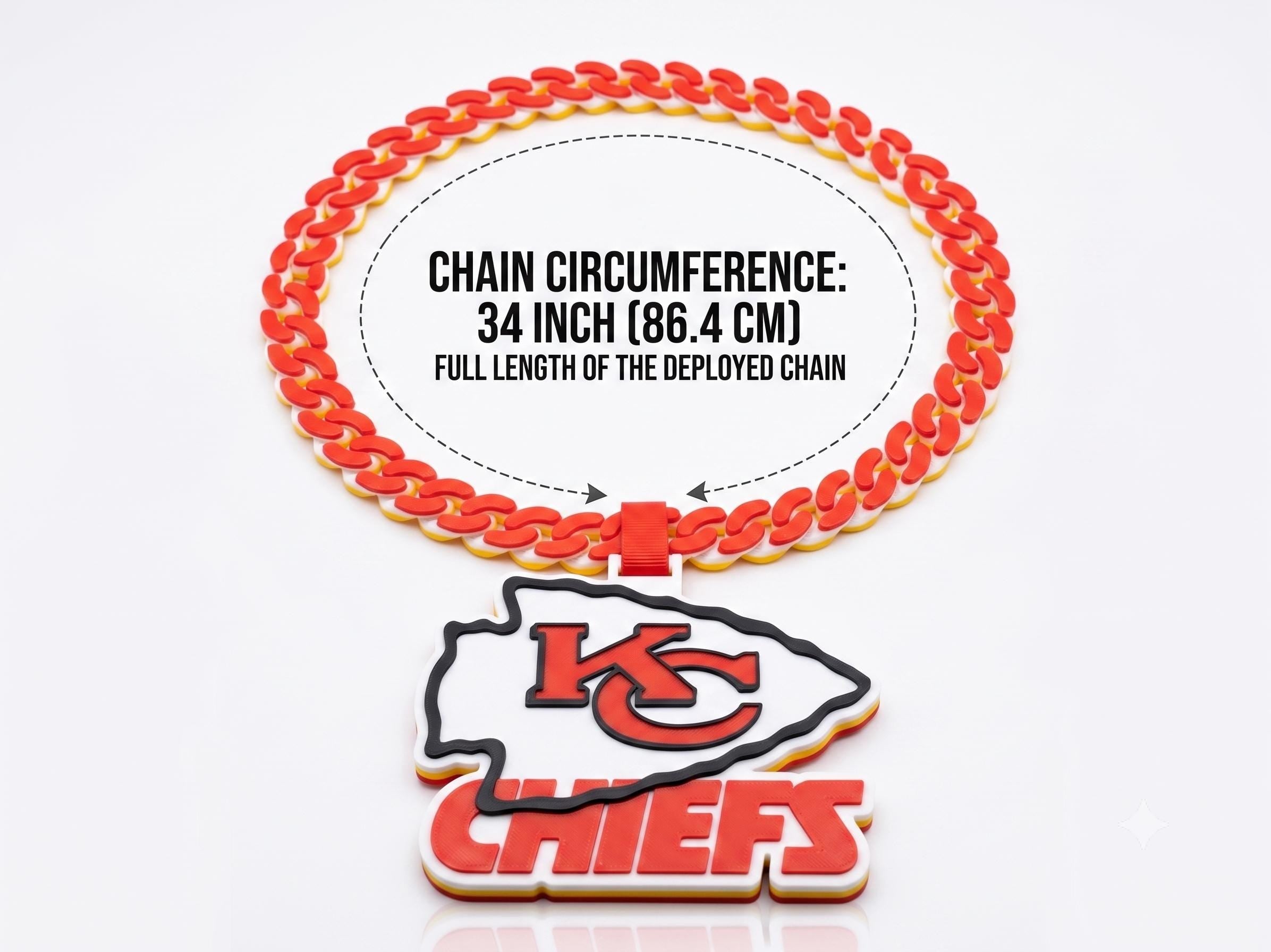 Kansas City Chiefs Fan Chain Necklace |NFL Football Pendant