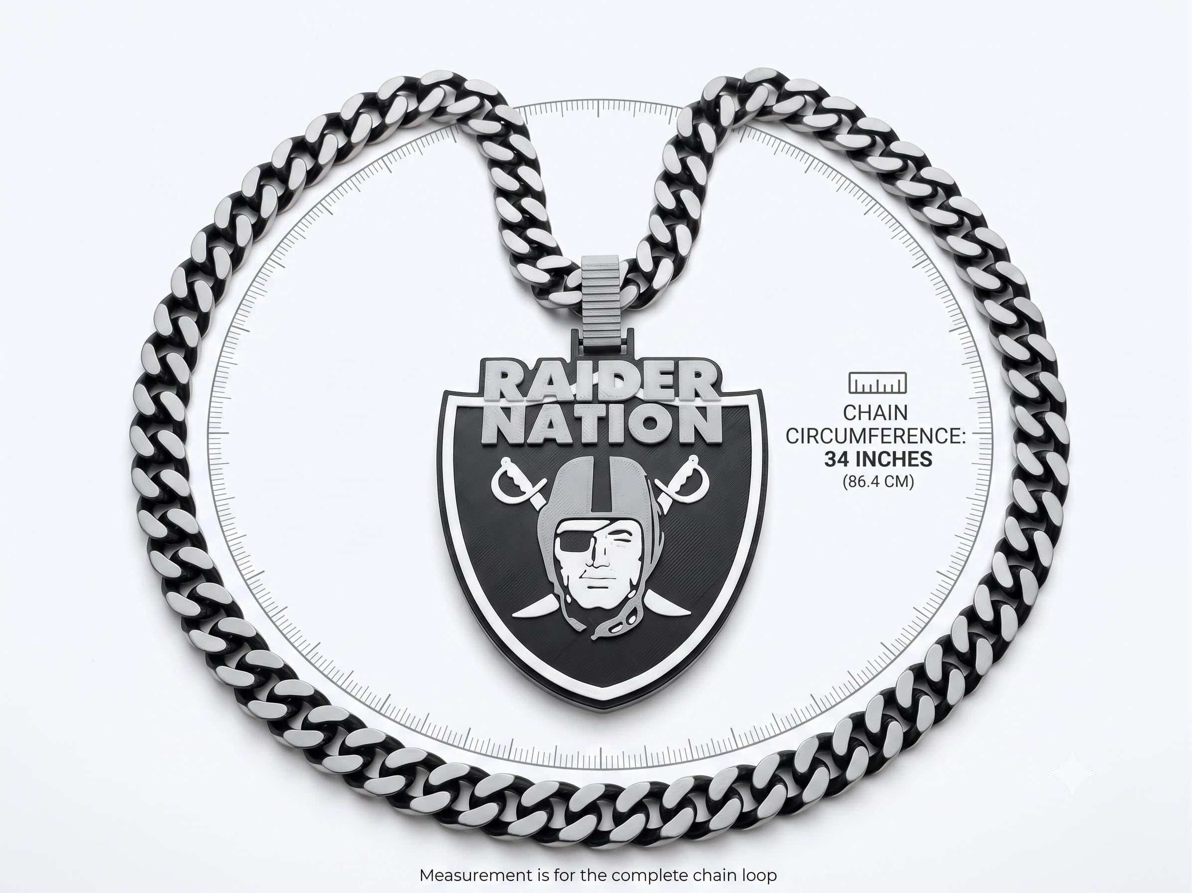 Raiders Necklace |NFL Raider Nation Football Pendant