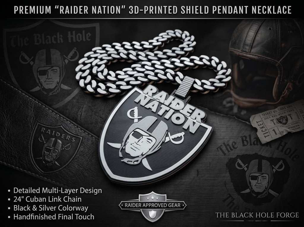 Raiders Necklace |NFL Raider Nation Football Pendant