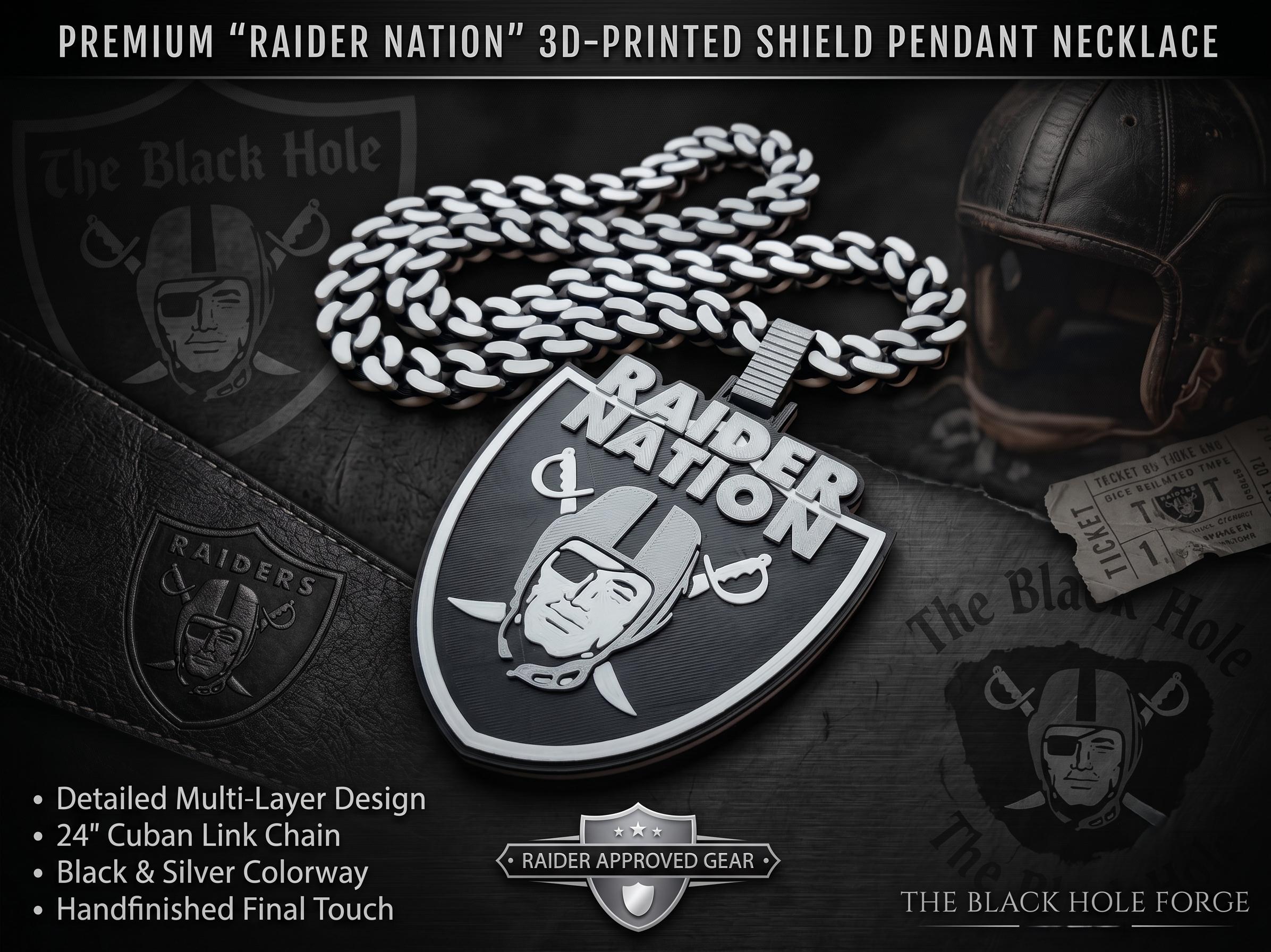 Raiders Necklace |NFL Raider Nation Football Pendant