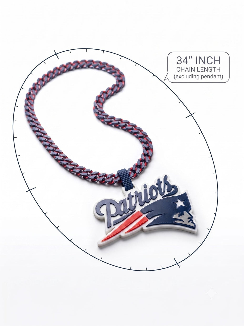 New England Patriots Fan Chain Necklace | NFL Football Pendant