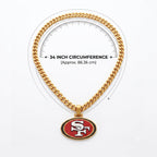 San Francisco 49ers Gold Chain Necklace | NFL Football Fan Pendant