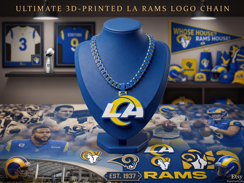 LA Rams Chain Necklace | NFL Inch Game Day Turnover Fan Jewelry