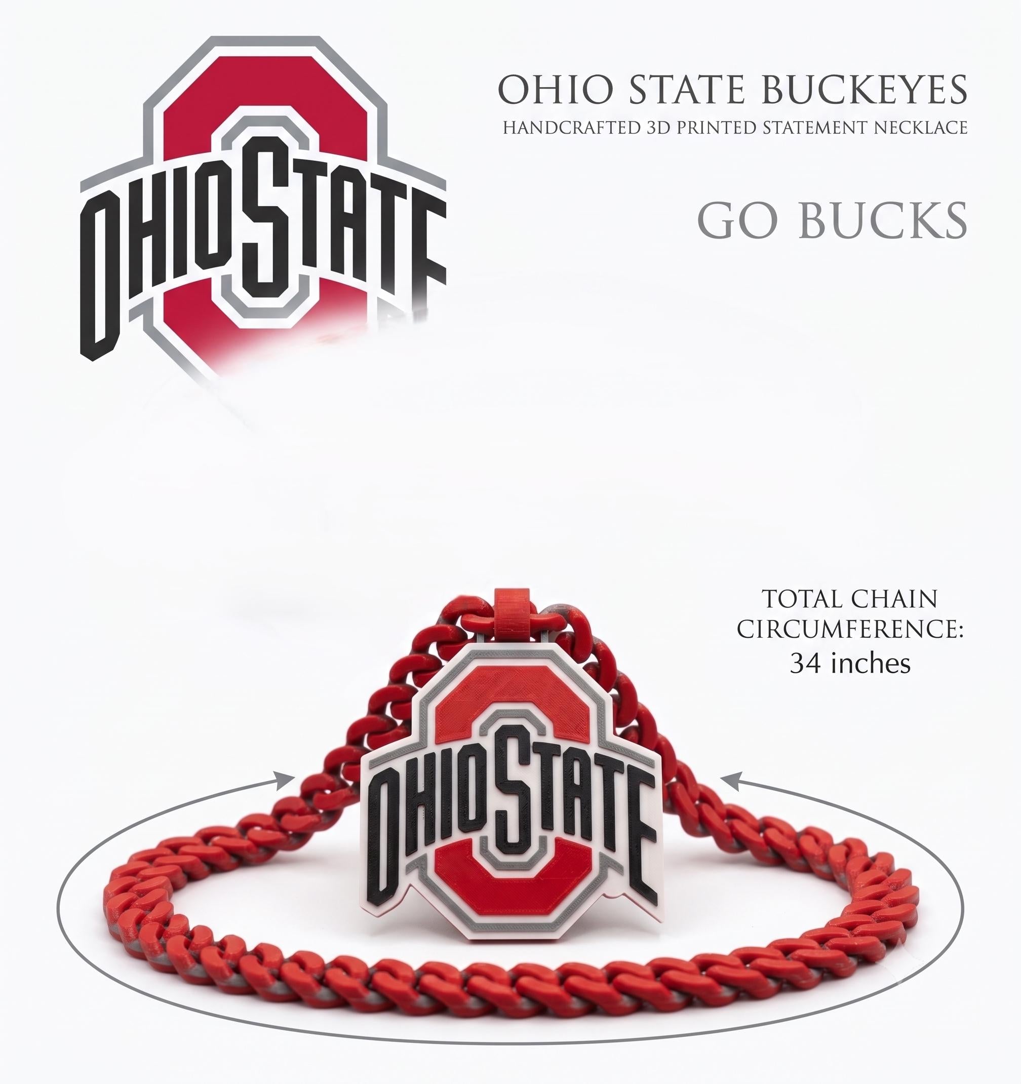 Ohio State Buckeyes Statement Necklace | College Football OSU Tailgate Jewelry