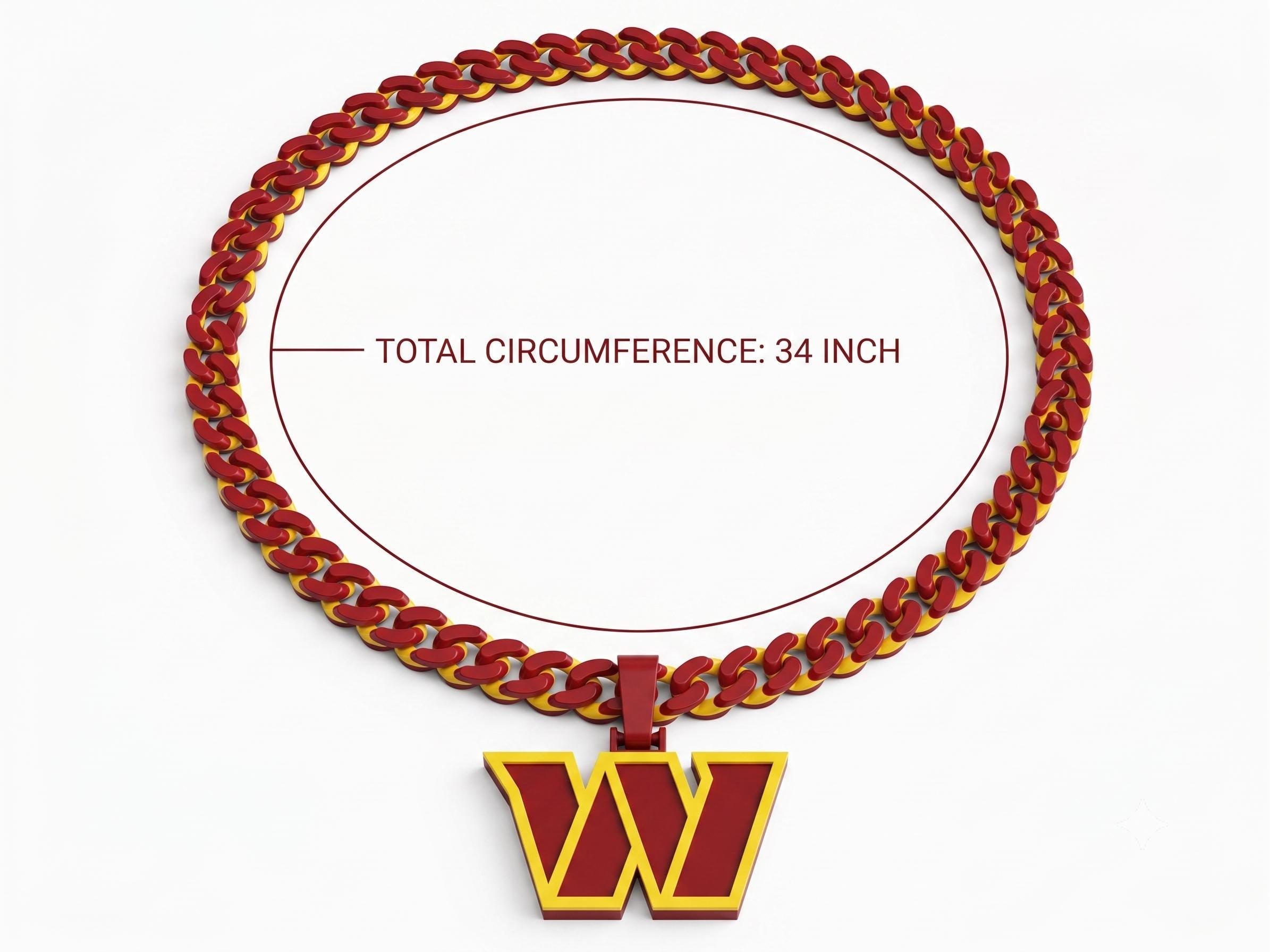 Washington Commanders Fan Chain - NFL 34 Inch Football Necklace