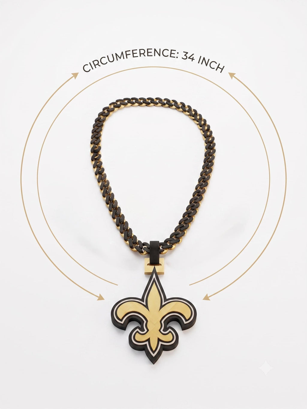 New Orleans Saints Fan Chain | NFL Fleur De Lis Necklace