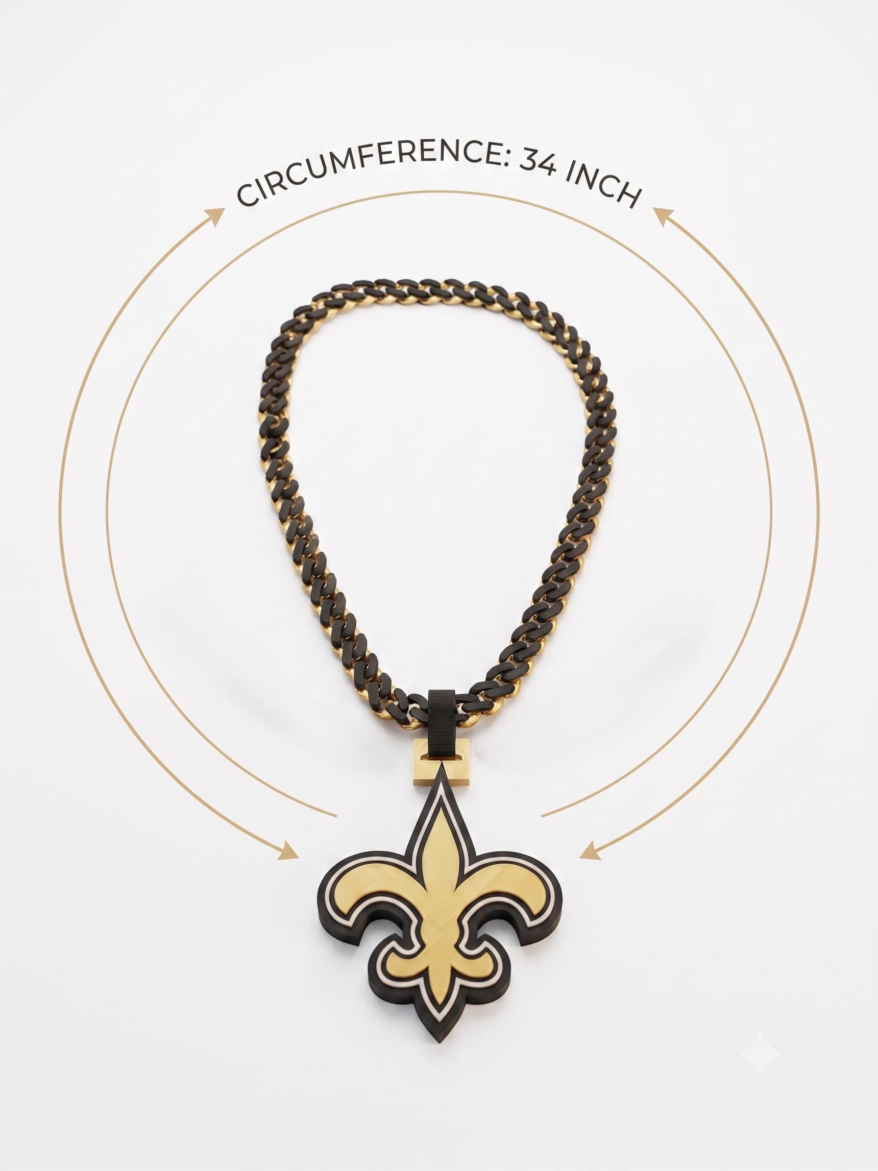 New Orleans Saints Fan Chain | NFL Fleur De Lis Necklace