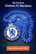 Chelsea FC Necklace – 3D Printed Blue Chain & Pendant | EPL Fan Gift | Football Club Jewelry