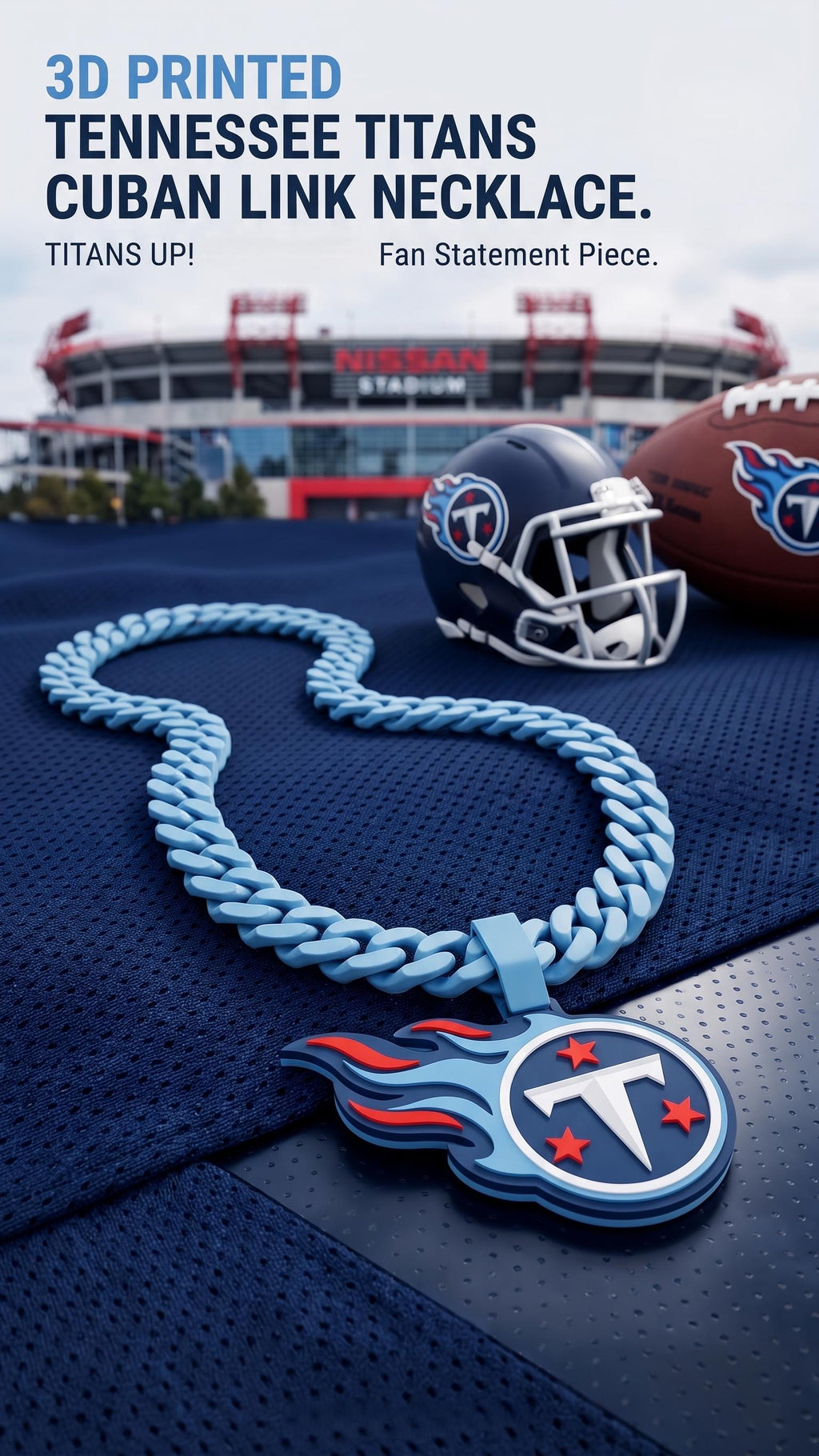 Tennessee Titans Necklace | NFL 34" Football Fan Chain