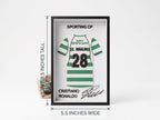 Sporting CP Ronaldo Jersey Shadow Box | 3D Printed Cristiano Ronaldo Desk & Wall Art | Football Fan Gift | Dorm Decor | Back to School