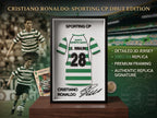 Sporting CP Ronaldo Jersey Shadow Box | 3D Printed Cristiano Ronaldo Desk & Wall Art | Football Fan Gift | Dorm Decor | Back to School