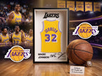 Magic Johnson LA Lakers 3D Printed Jersey Shadow Box | NBA Basketball Desk & Wall Decor | Dorm Room Art, Back to School Sports Gift