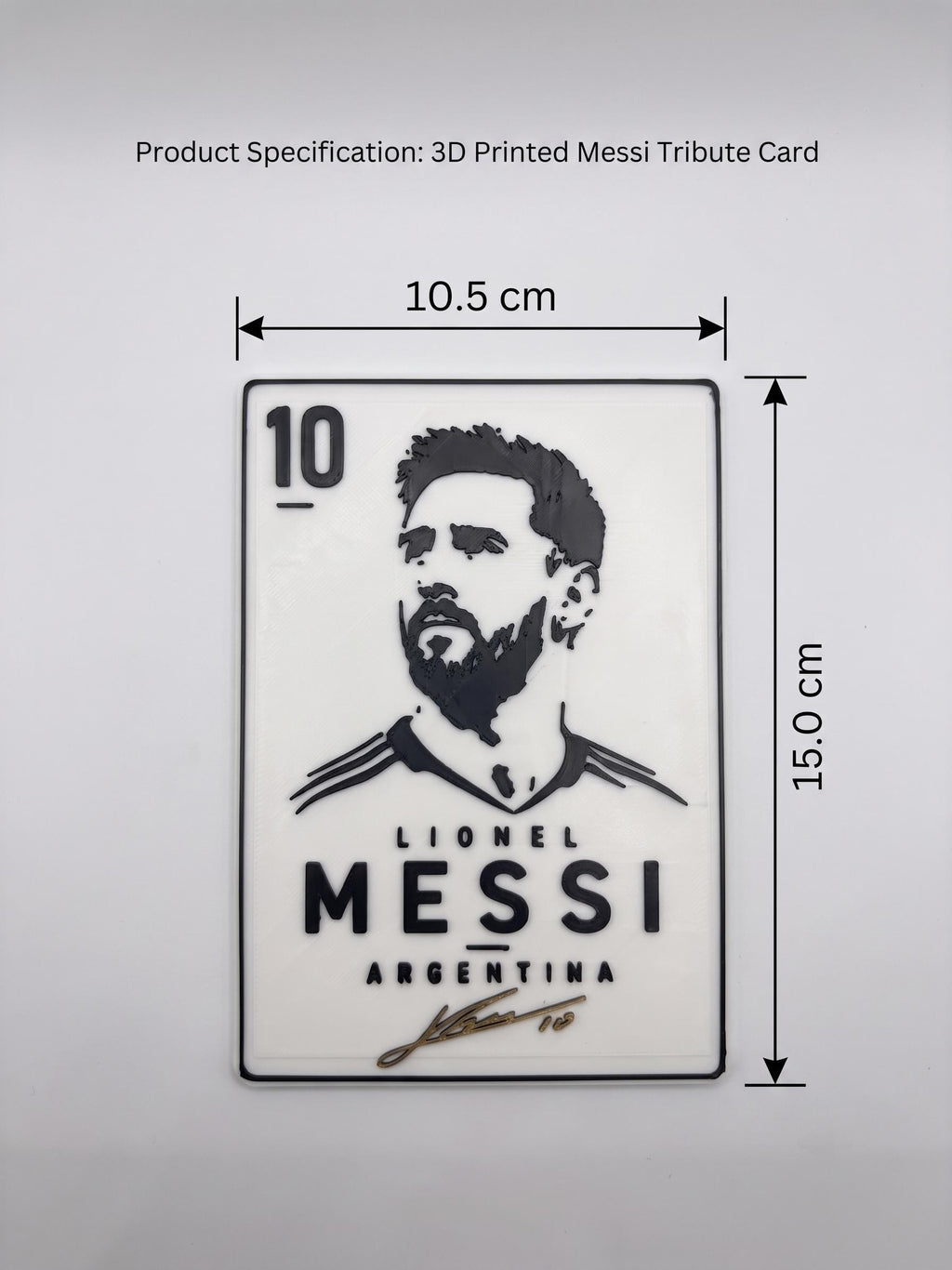 Lionel Messi 3D Printed Card | Argentina Soccer Sign | Football Collector Wall Art | Sport Decor Gift