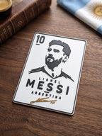 Lionel Messi 3D Printed Card | Argentina Soccer Sign | Football Collector Wall Art | Sport Decor Gift