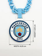 Manchester City Necklace | 3D Printed EPL Football Fan Gift | Man City Crest Soccer Pendant | Sky Blue Match Day Chain | Premier League Gear