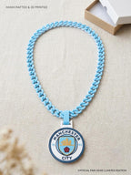 Manchester City Necklace | 3D Printed EPL Football Fan Gift | Man City Crest Soccer Pendant | Sky Blue Match Day Chain | Premier League Gear