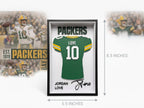 Jordan Love 3D Jersey Shadow Box | Green Bay Packers NFL Football Wall Art & Desk Decor | Back to School College Dorm Gift for Sports Fans