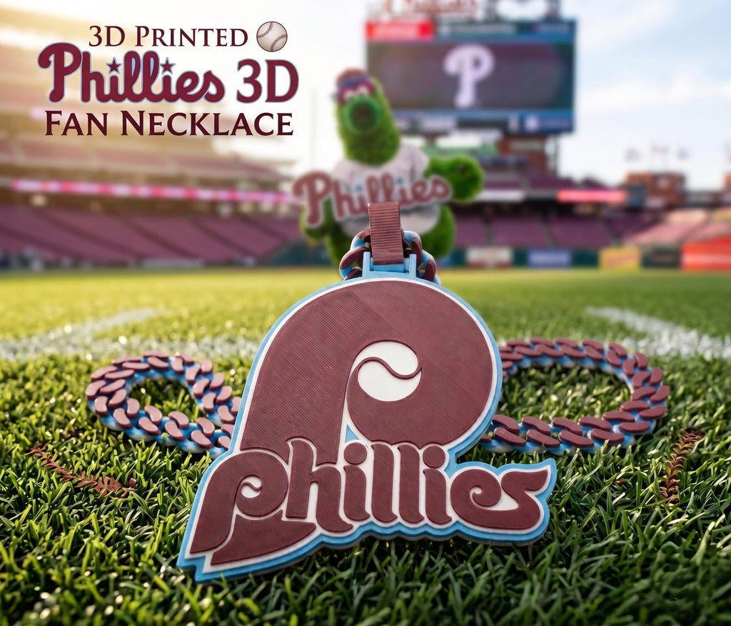 Philadelphia Phillies Swag Chain Necklace 3D Printed 34 Inch MLB Baseball Fan Gift Philly Game Day Gear Sports Pendant Merch