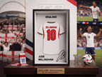 England Jude Bellingham 3D Printed Jersey Shadow Box | Soccer Dorm Decor & Football Shelf Art | Back to School Sports Gift for Fans