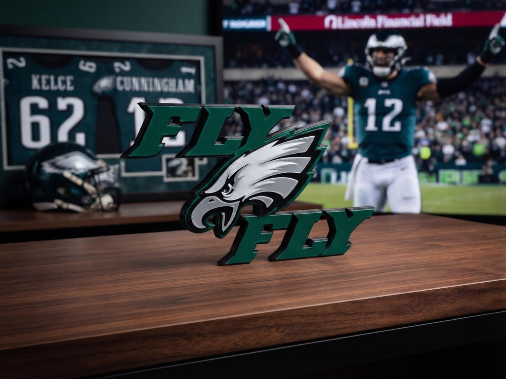Philadelphia Eagles Shelf Decor | NFL FLY FLY Football Desk Sign