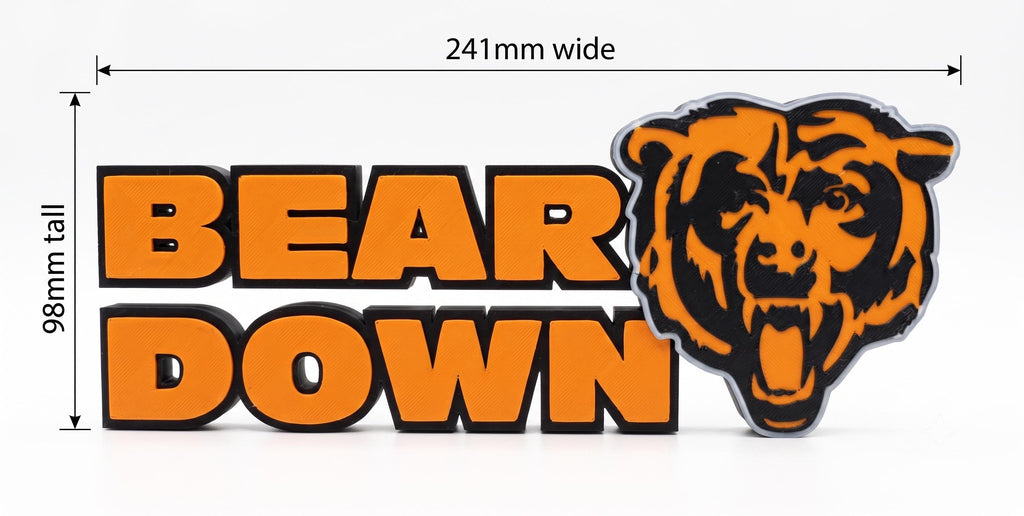 Chicago Bears Desk Decor & Shelf Sign | "BEAR DOWN" NFL Display