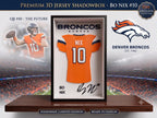 Bo Nix Denver Broncos Jersey Shadow Box | 3D Printed NFL Football Dorm & Desk Decor | Back to School Sports Fan Gift | Man Cave Wall Art