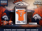Patrick Surtain II Denver Broncos 3D Printed Jersey Shadow Box | NFL Football Fan Art, Desk & Wall Decor, Back to School Dorm Essential