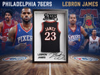 LeBron James Philadelphia 76ers 3D Jersey Shadowbox | Basketball Wall Art, Desk Shelf Decor, College Dorm Room & Back to School Gift