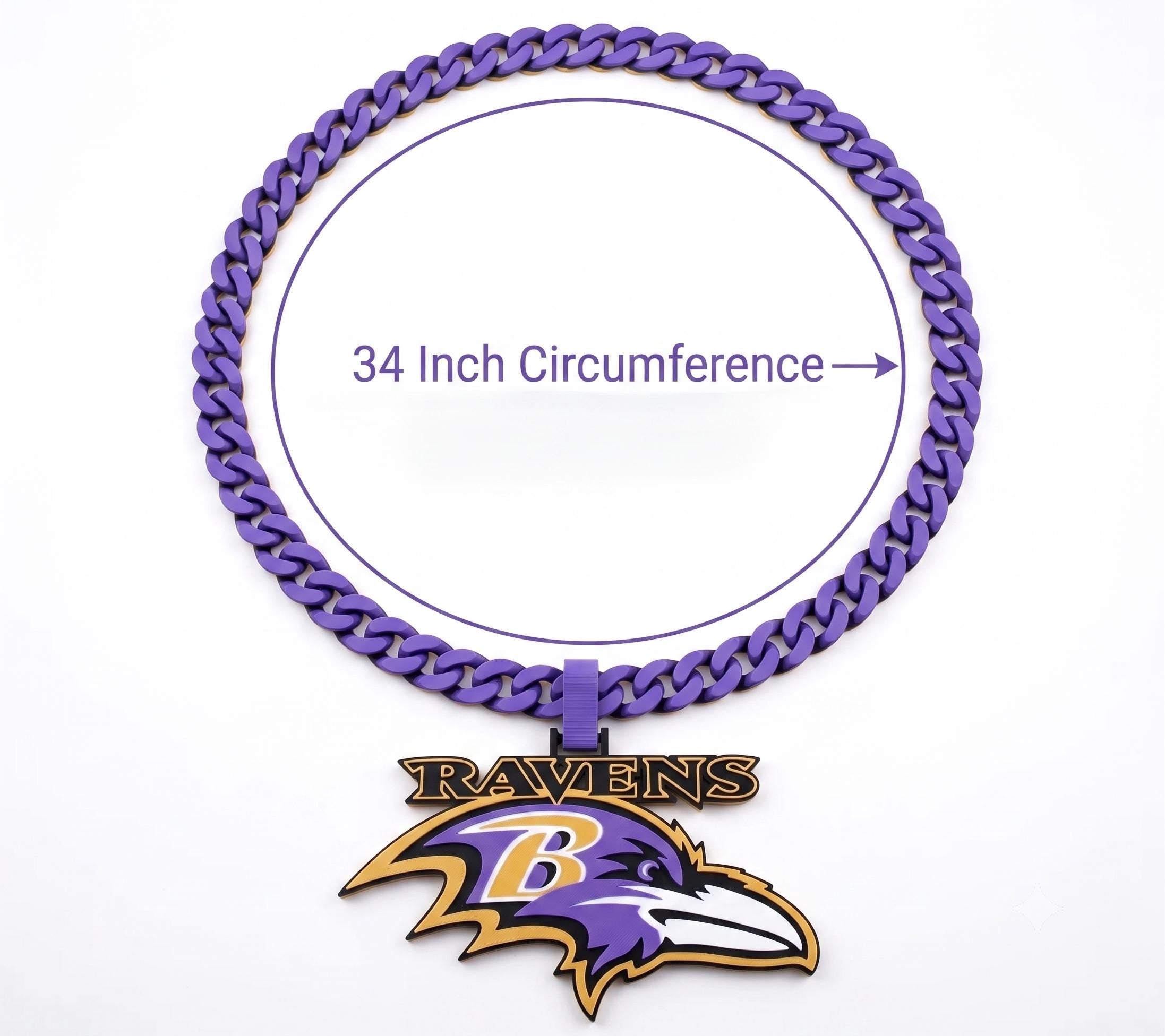 Baltimore Ravens Necklace | NFL Chunky Football Fan Chain