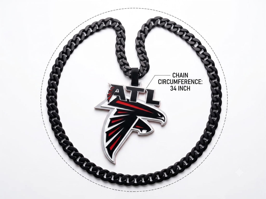 Atlanta Falcons NFL Necklace, NFL ATL Logo Chain