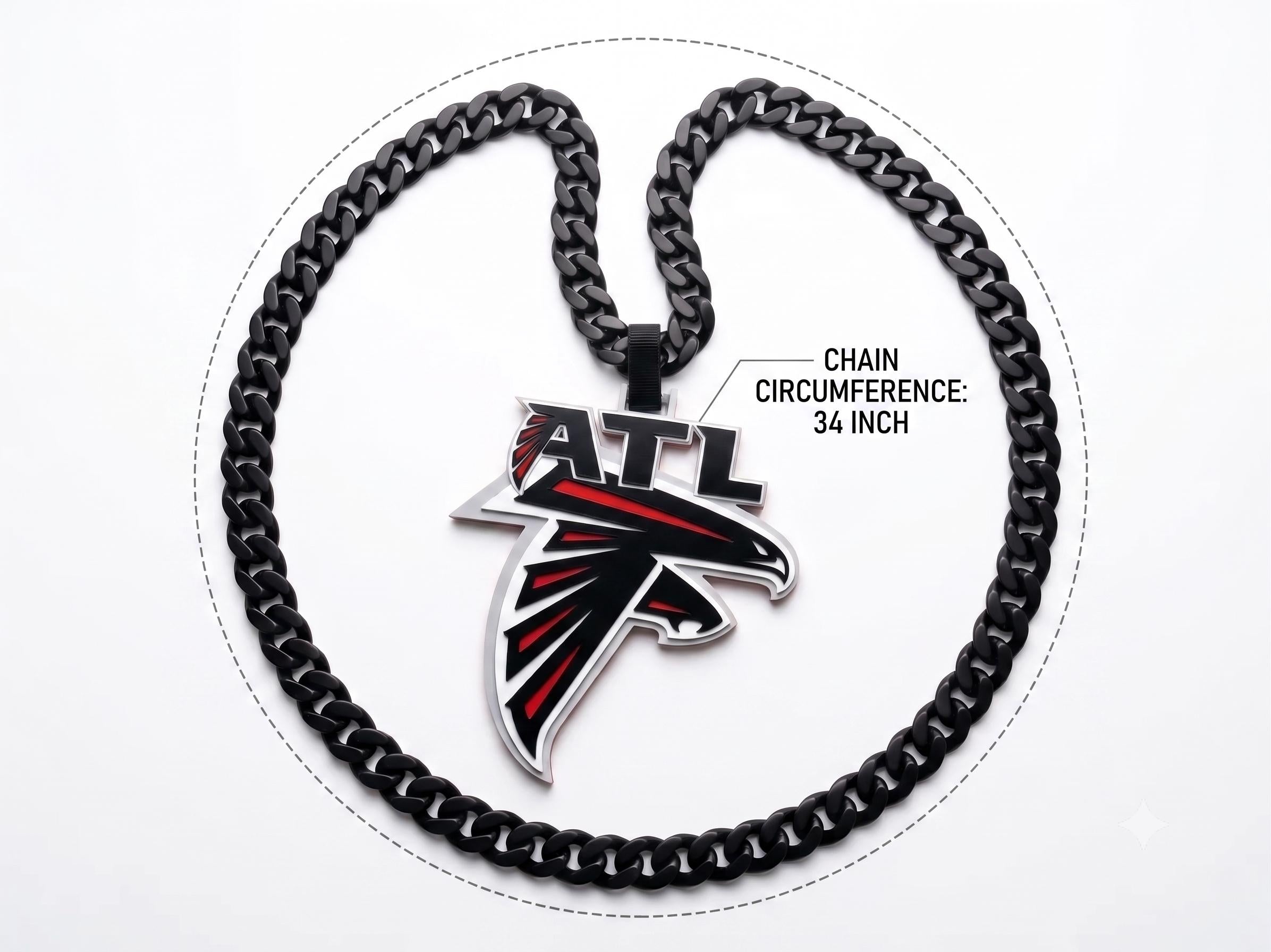 Atlanta Falcons NFL Necklace, NFL ATL Logo Chain