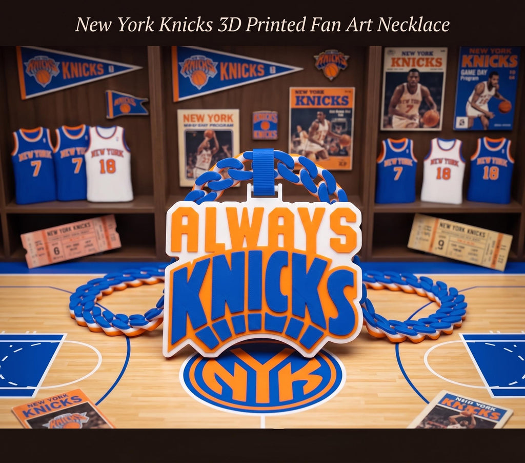 New York Knicks 3D Printed Chunky Chain Necklace | NYK Fan Gear | Always Knicks Basketball Pendant