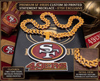 San Francisco 49ers Statement Necklace | NFL Oversized Chunky Chain 34"
