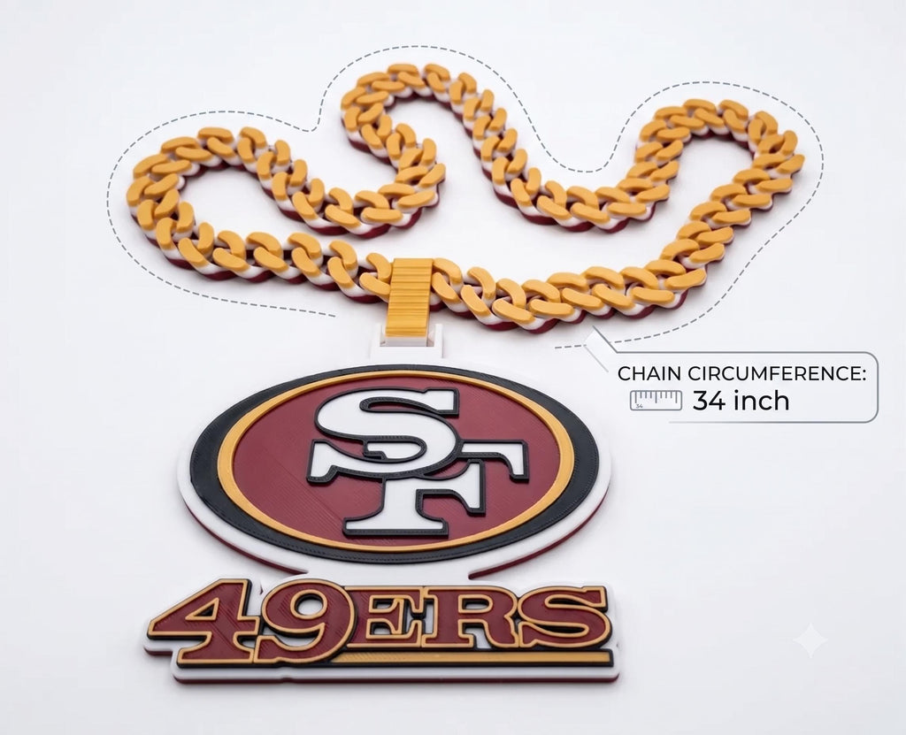 San Francisco 49ers Statement Necklace | NFL Oversized Chunky Chain 34"