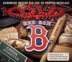 Boston Red Sox 3D Printed Chain Necklace | Big Baseball Pendant Fan Gear | 34" Chunky Statement Chain | MLB Game Day Tailgate Gift
