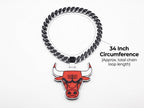 Chicago Bulls Necklace | 3D Printed Chunky 34" Basketball Chain | NBA Fan Pendant | Sports Fan Gift | Game Day Hip Hop Jewelry