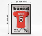 Baker Mayfield Tampa Bay Buccaneers 3D Printed Jersey Shadow Box | NFL Desk & Wall Decor | Back to School Dorm Room Decor | Football Gift