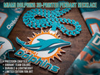 Miami Dolphins Pendant Necklace | 34" Chunky Chain NFL Tailgate